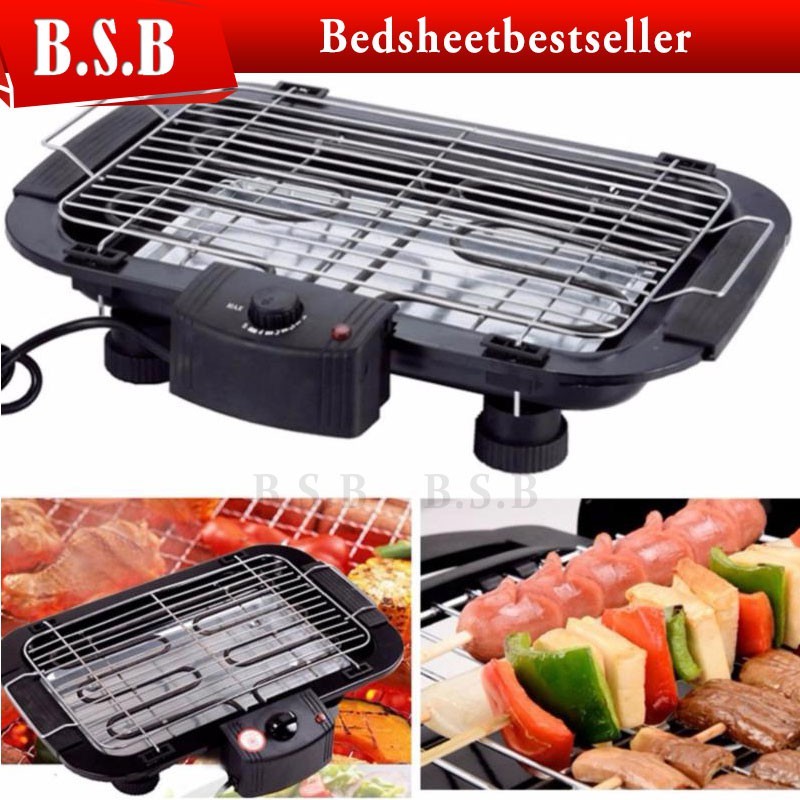 CS_Electric Smokeless Grill Barbeque Korean BBQ Pan Teppanyaki Cookware ...
