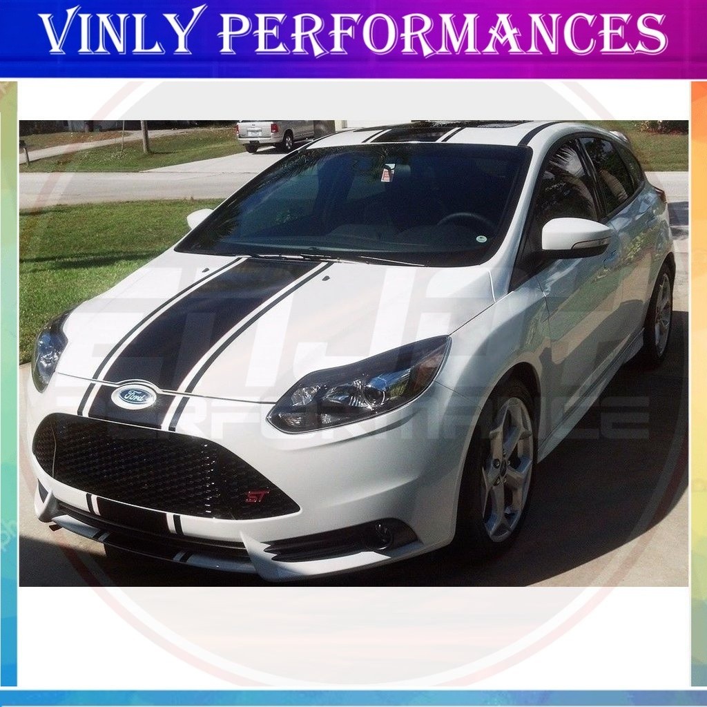 DeTape Ford RS Focus Fiesta Vinyl Decal Stickers - Set Of 2, Glossy, Customizable, Mudflap/Spoiler Style