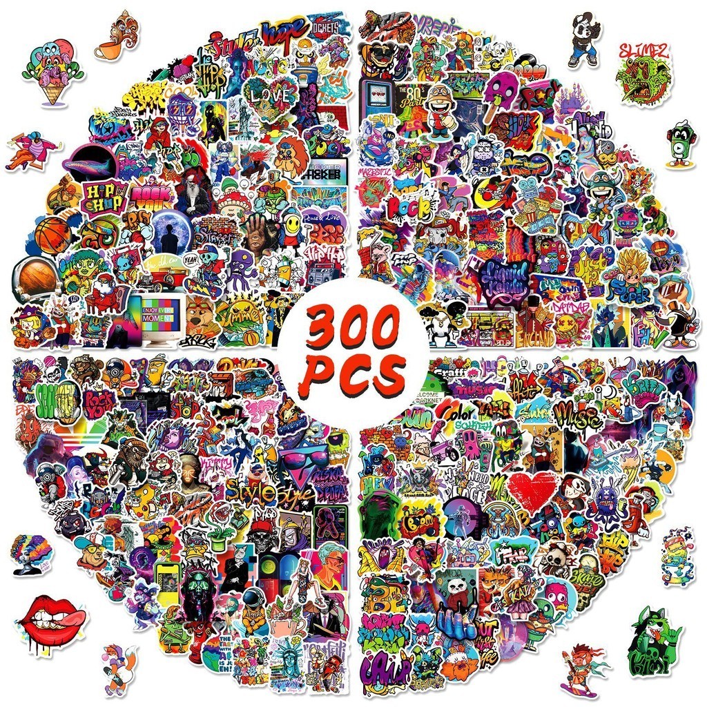 300/200/100/50PCS Cool and Trendy Street Culture Graffiti Waterproof ...