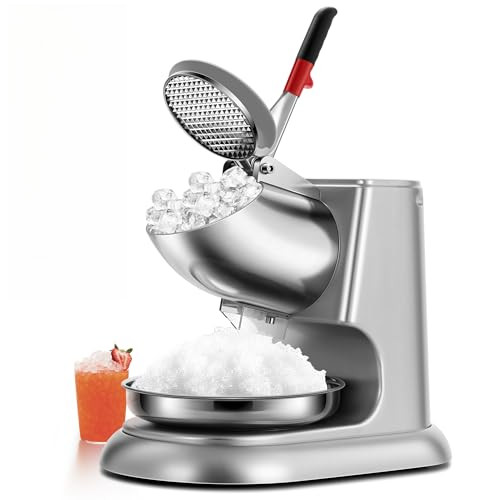 6 Blades Snow Cone Maker Ice Shaver 300W 220lbs/hr Prevent Splash ...
