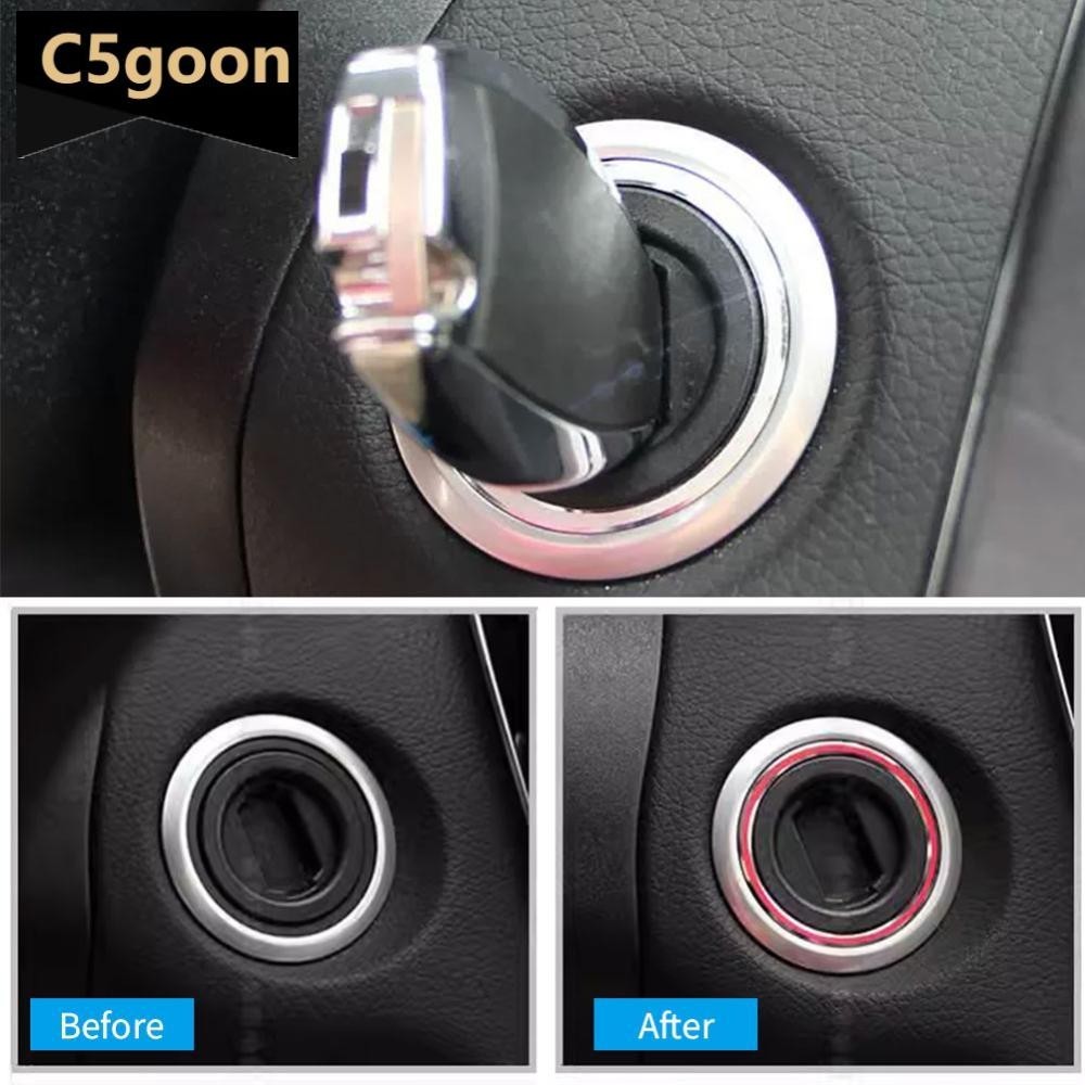 C5GOON Car Interior Engine Start Stop Ignition Aluminum Alloy Key Ring ...