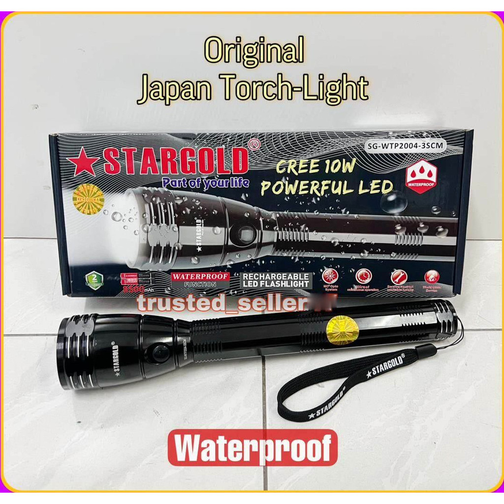 Stargold New Original Japan Waterproof Powerful Led FlashLight Torch ...