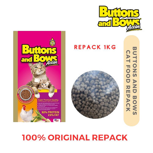(REPACK) Button and Bows 1KG / Makanan Kucing | Shopee Malaysia
