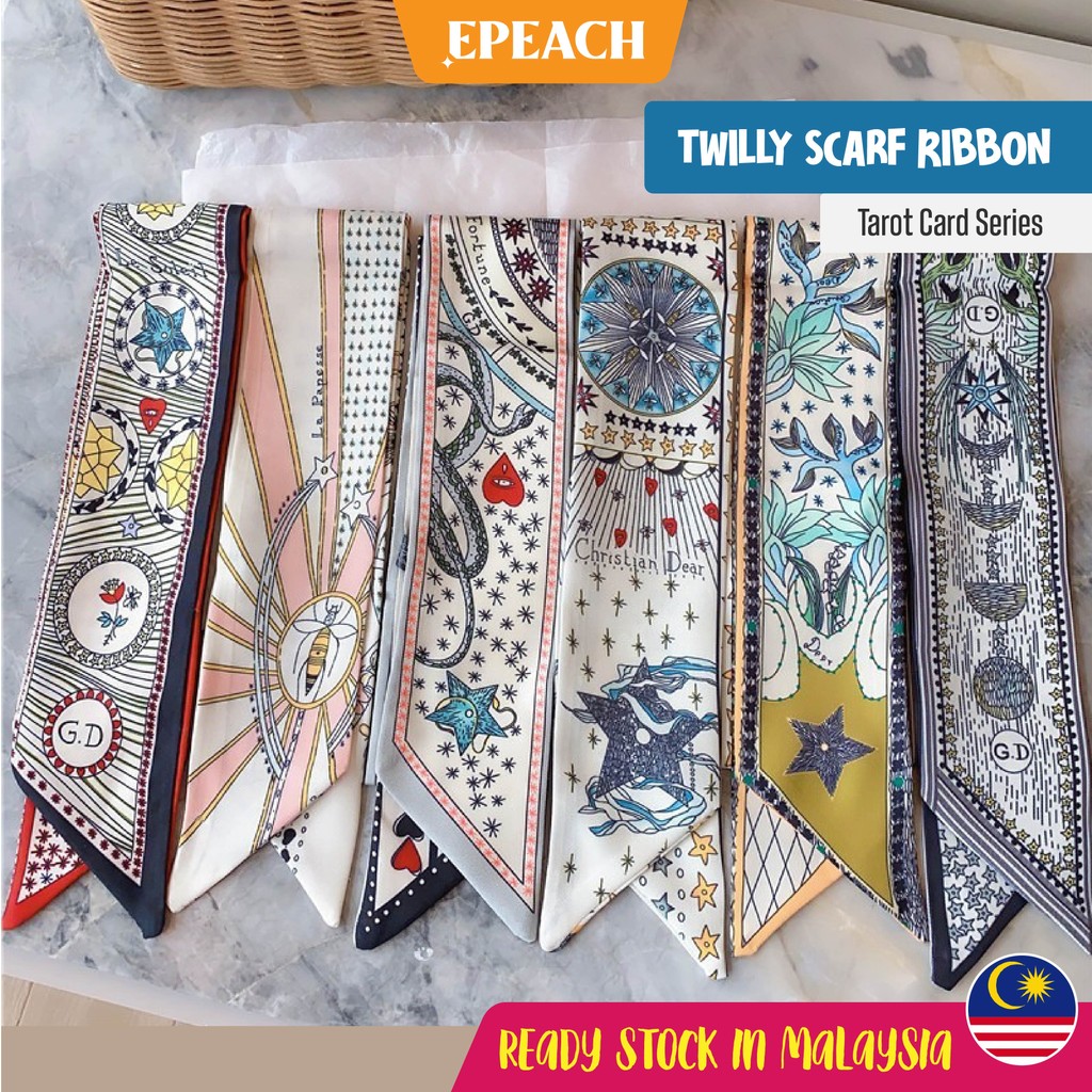 epeach Twilly Scarf Tarot Card Ribbon Bag Handle Neck Bow | Handbag DIY ...