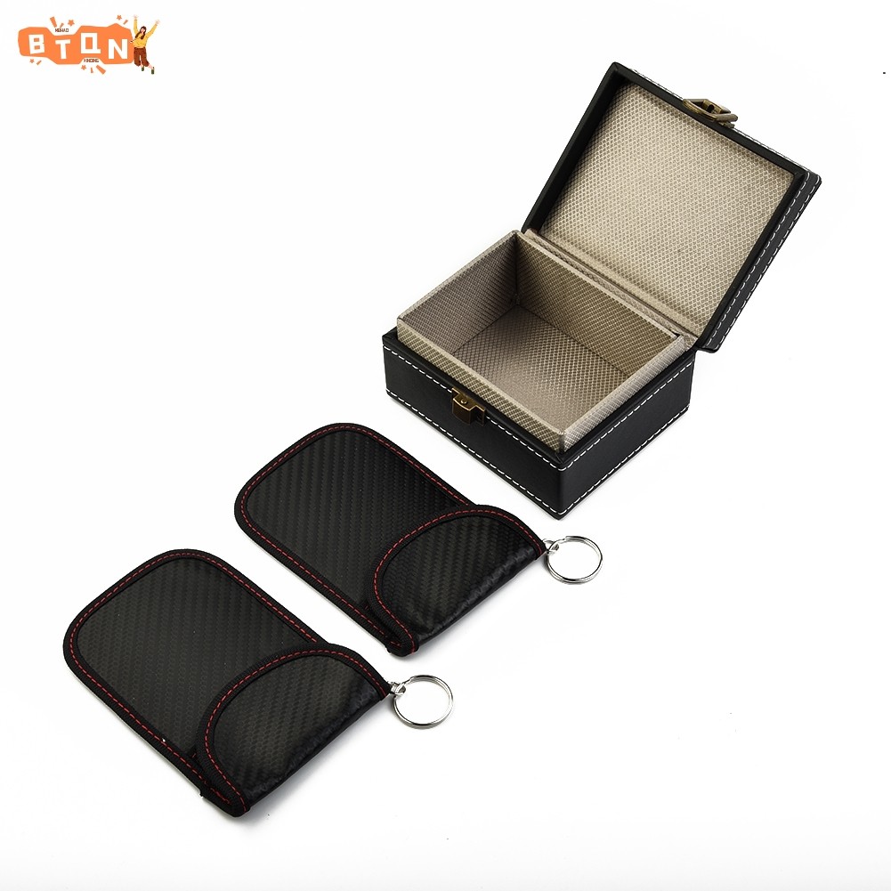 (BTQN-MY:D3) Signal Blocker Box + 2x Bag Car Key Fob RFID Security Anti ...