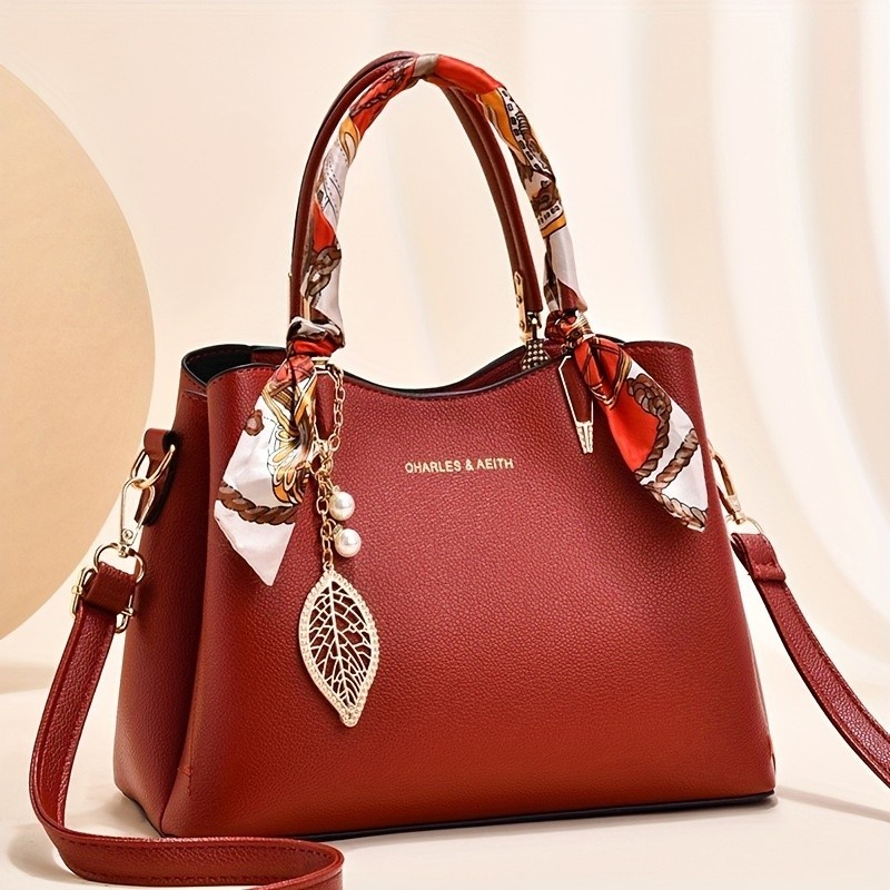 Fashion Top Handle Satchel Bag, Trendy Crossbody Bag, Women's Elegant ...