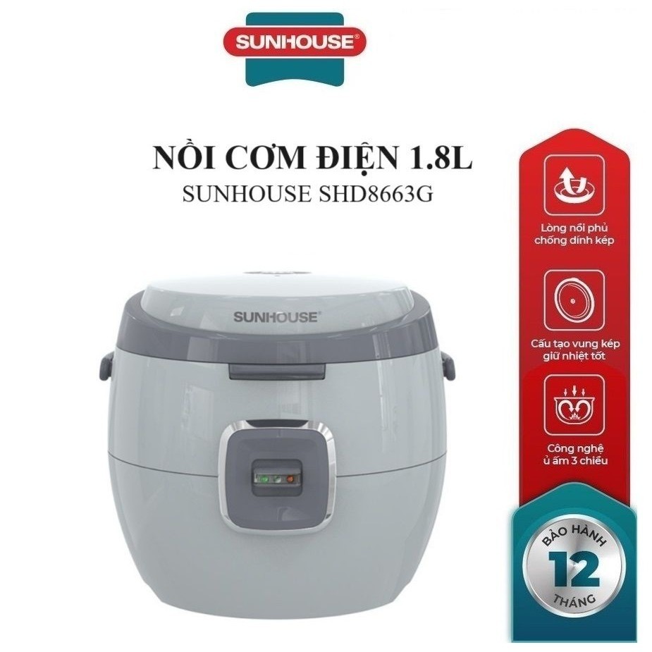 Sunhouse SHD8663G 1.8L rice cooker | Shopee Malaysia