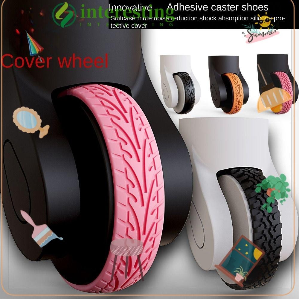 INTERESTING 4Pcs Luggage Wheels Protector, Noise Wheels Guard Cover ...