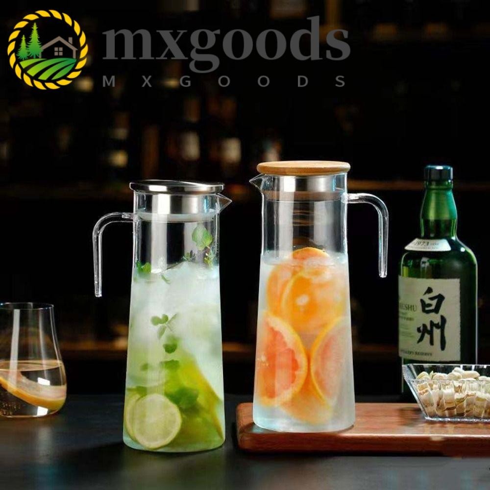 MXGOODS Acrylic Transparent Pitcher, with Handle Wooden/Stainless Steel ...