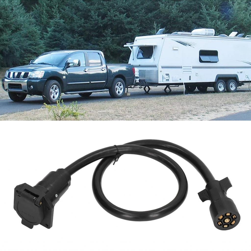 Legendtop 7 Way Trailer Cord Plug Inline Wire Harness Cable 2 Prongs