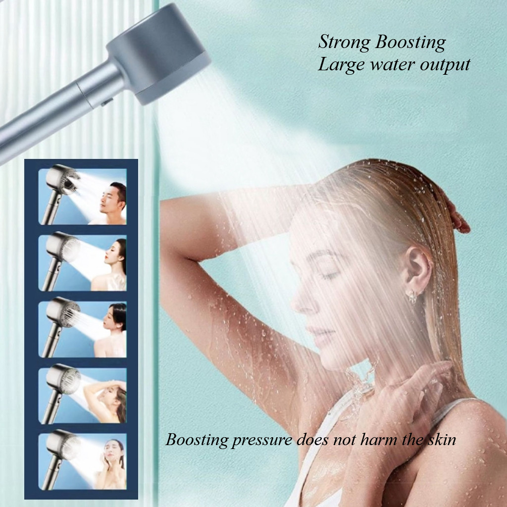 5 Mode Adjustable Shower Head High Pressure Handheld Bath Heads ...