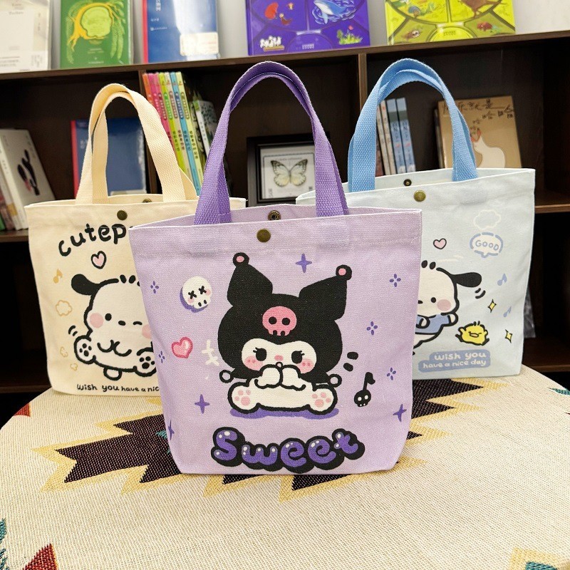 Draw String Hand Bag Oxford Cloth Embroidery Tote Reuseable Nylon Bag Portable Shoulder Bag Korea Bag Foldable Bag Embroidery