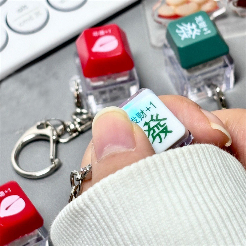 Luminous Led Merit +1 Muyu Decompression Keychain Mechanical Keyboard ...