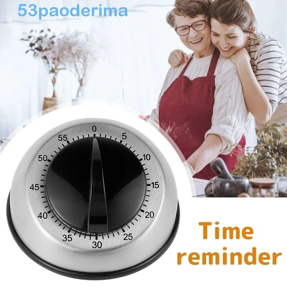 PAODERIMA Analogue Clock, Stainless Steel Mechanical Wind Up Cooking