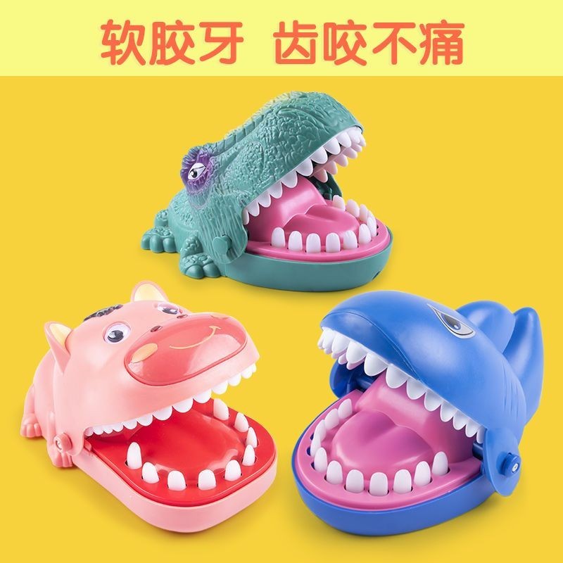 Bite Finger Toy Big Mouth Crocodile Toy Bite Hand Shark Bite Hand Hippo ...