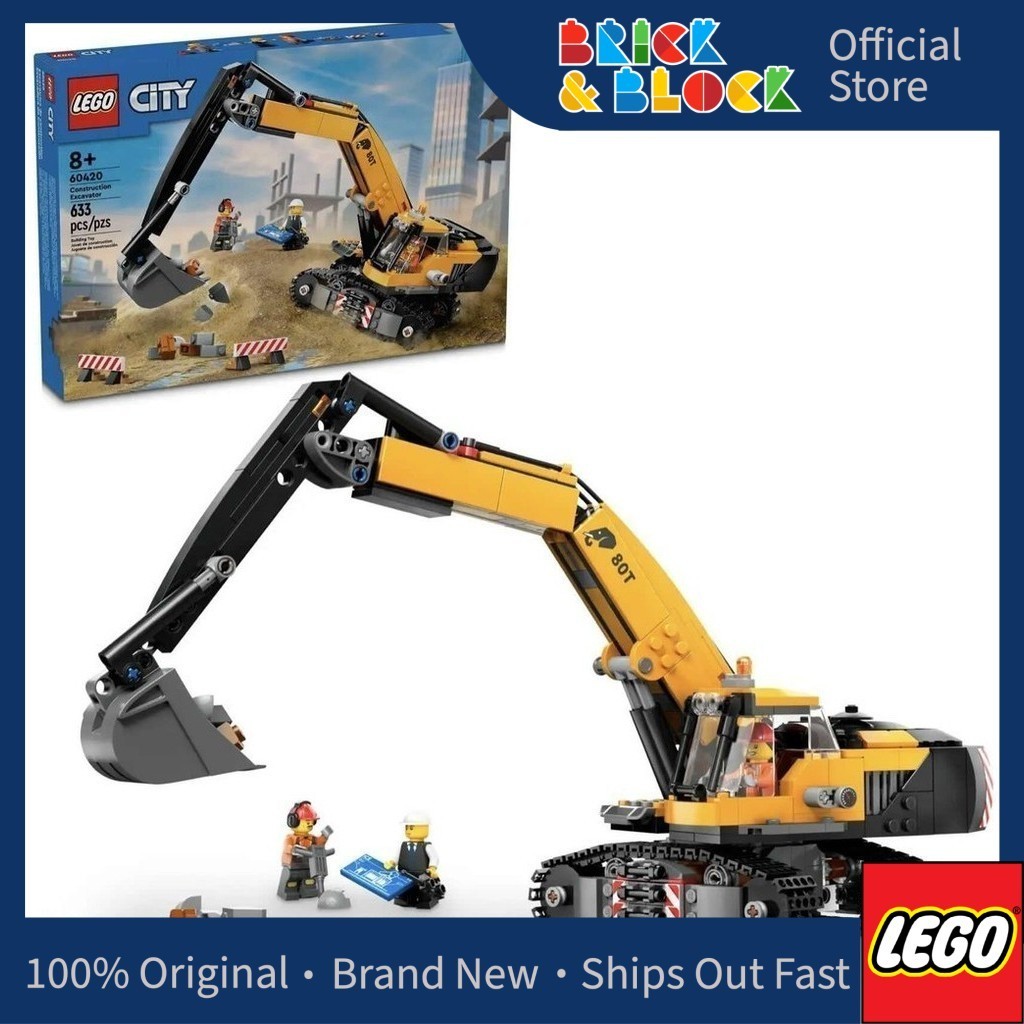 LEGO 60420 Yellow Construction Excavator LEGO City Shopee Malaysia
