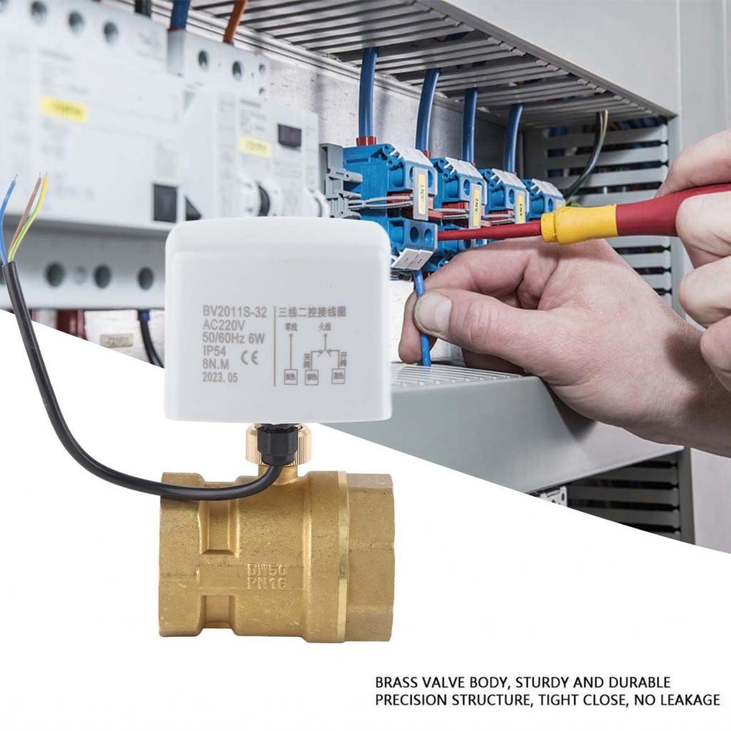 AC 220V Brass Electric Thread Ball Valve 2-Way 3-Wire Solenoid Water Valve With Actuator Dn15 - View #5
