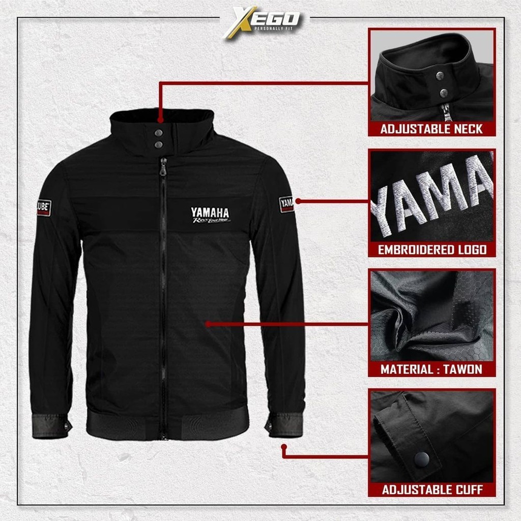 JACKET YAMAHA BLACK WINDPROOF READYSTOCK YAMAHA JACKET HITAM MAT MOTOR ...