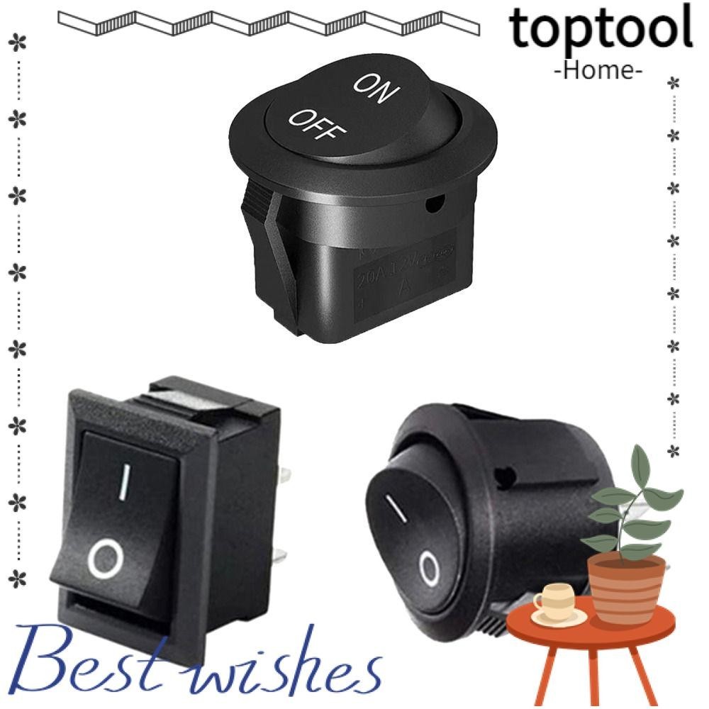 TOPTOOL 5PCS ON/ Switch, 20MM 12V 24V Circular Switch, Mini Push Button ...