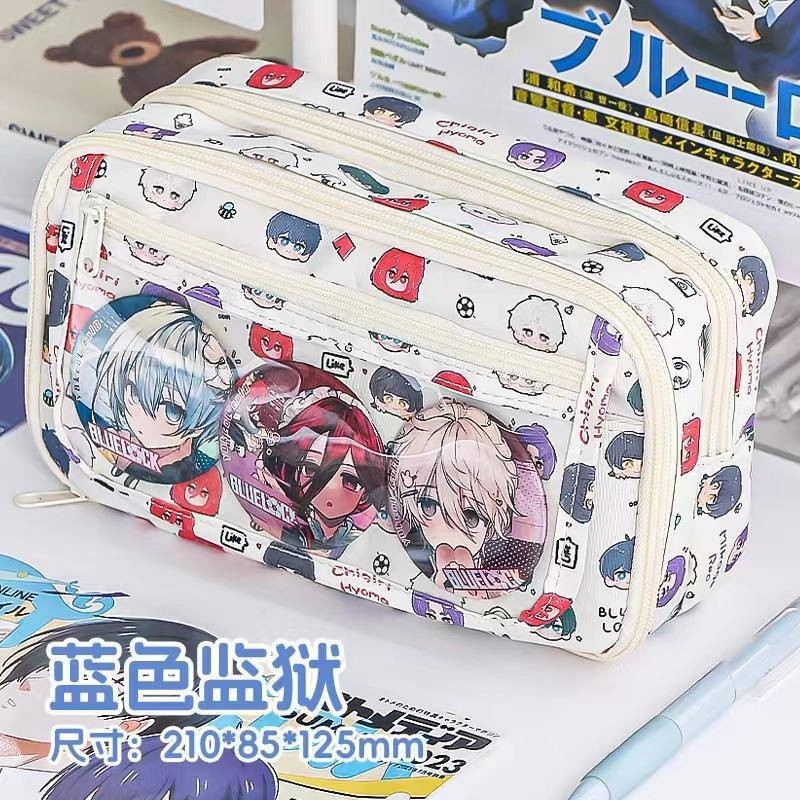 Xinchangda Blue Lock Backpack 3pcs Set, Anime Isagi Yoichi/Seishiro Nagi/Reo Mikage School Backpacks Anime Students Schoolbag Pencil Case Shoulder Bag