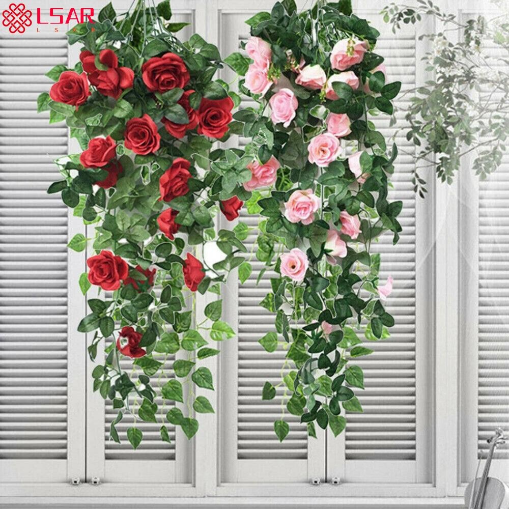 Indoor Outdoor Hanging Rose Flowers Vine Realistic Design Eco friendly ...