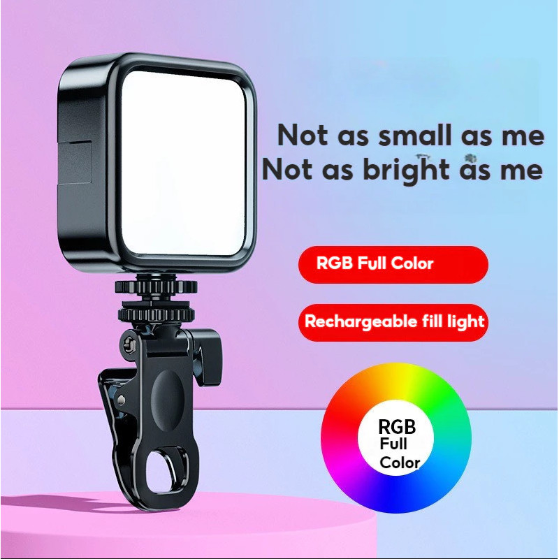 Mini LED Selfie Light Fill Light Portable Camera Light RGB Light 360 ...
