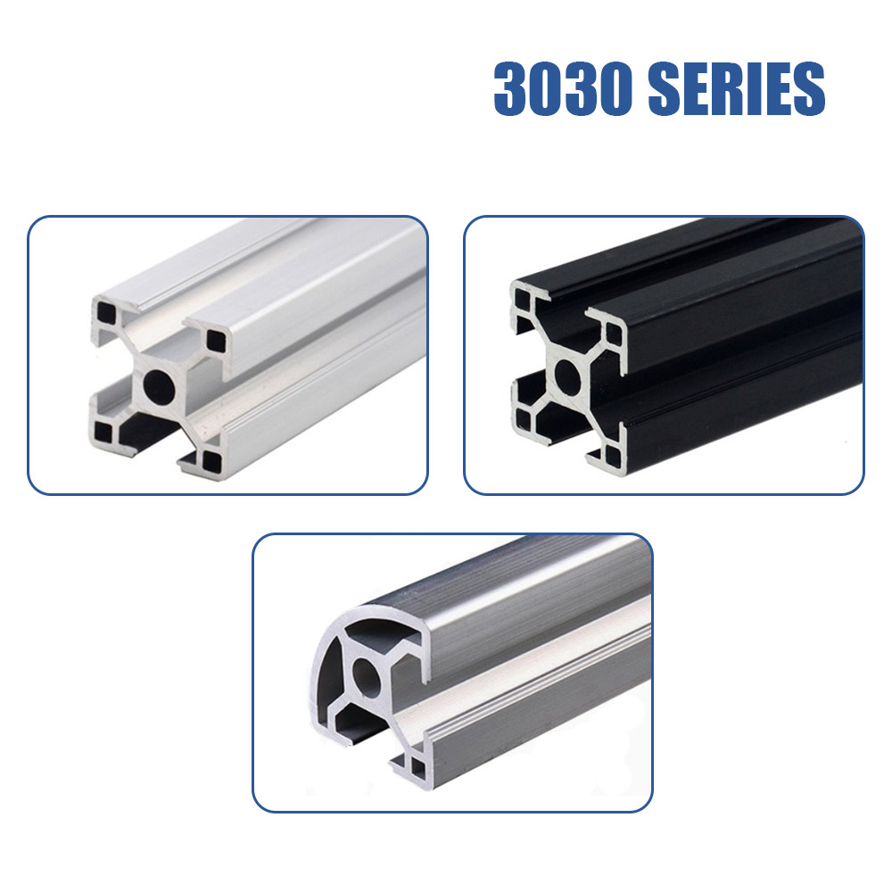 3030 Aluminum Profile Extrusion Anodized Silver/Black European Standard ...