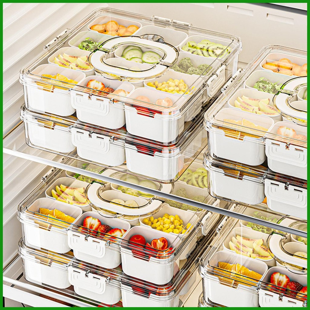 Snack Pack Containers Snack Storage Box with Lid and Handle 12 ...
