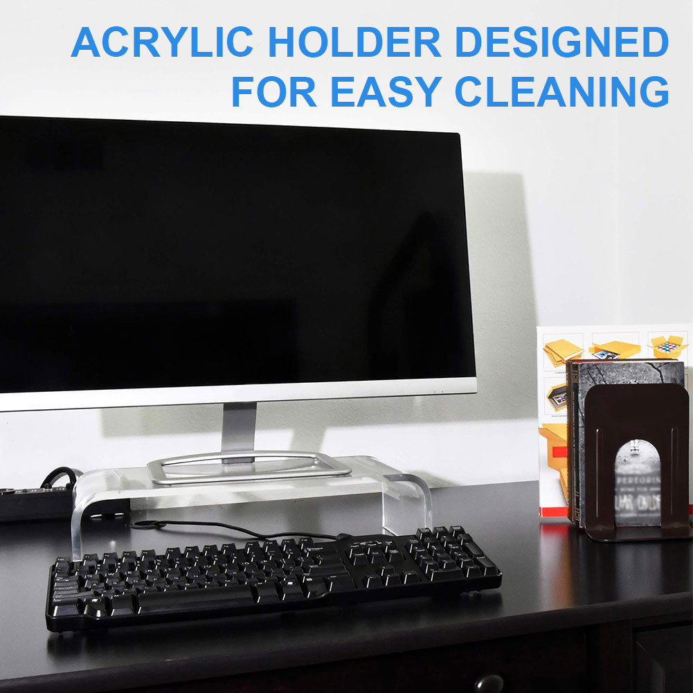Acrylic Monitor Stand Clear Monitor Riser Desk Laptop Stand Riser ...