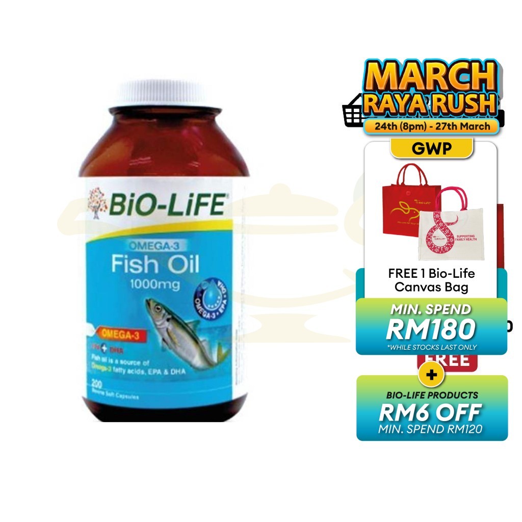 [ EXP:05/2026 ] Bio-Life Fish Oil 1000mg 200 capsules [Farmasi CS ...