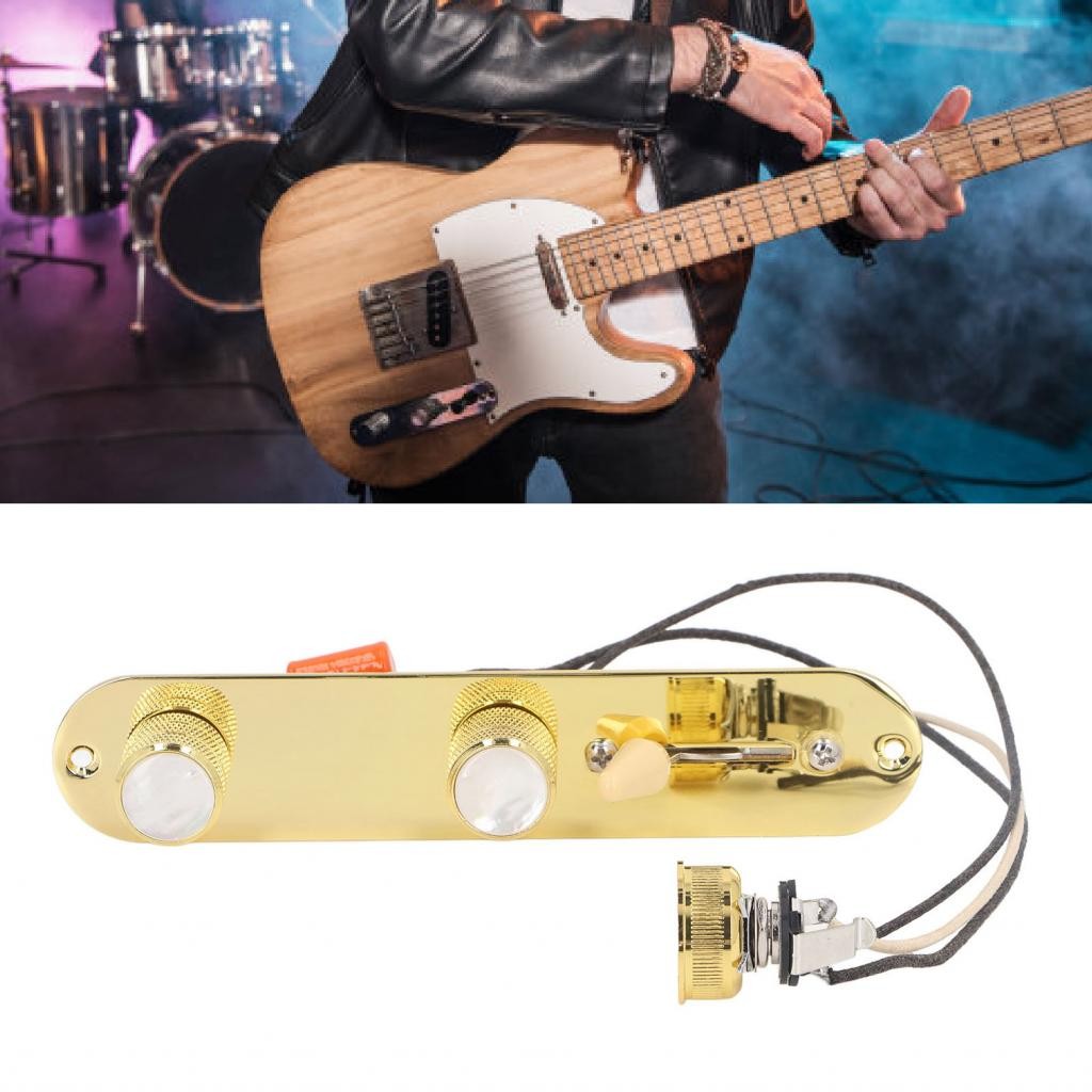 FLEOR Metal Chrome Prewired Guitar Control Plate TL Loaded Prewired 3 Way Switch 250k Pot Fit Guitar Parts I4759916226