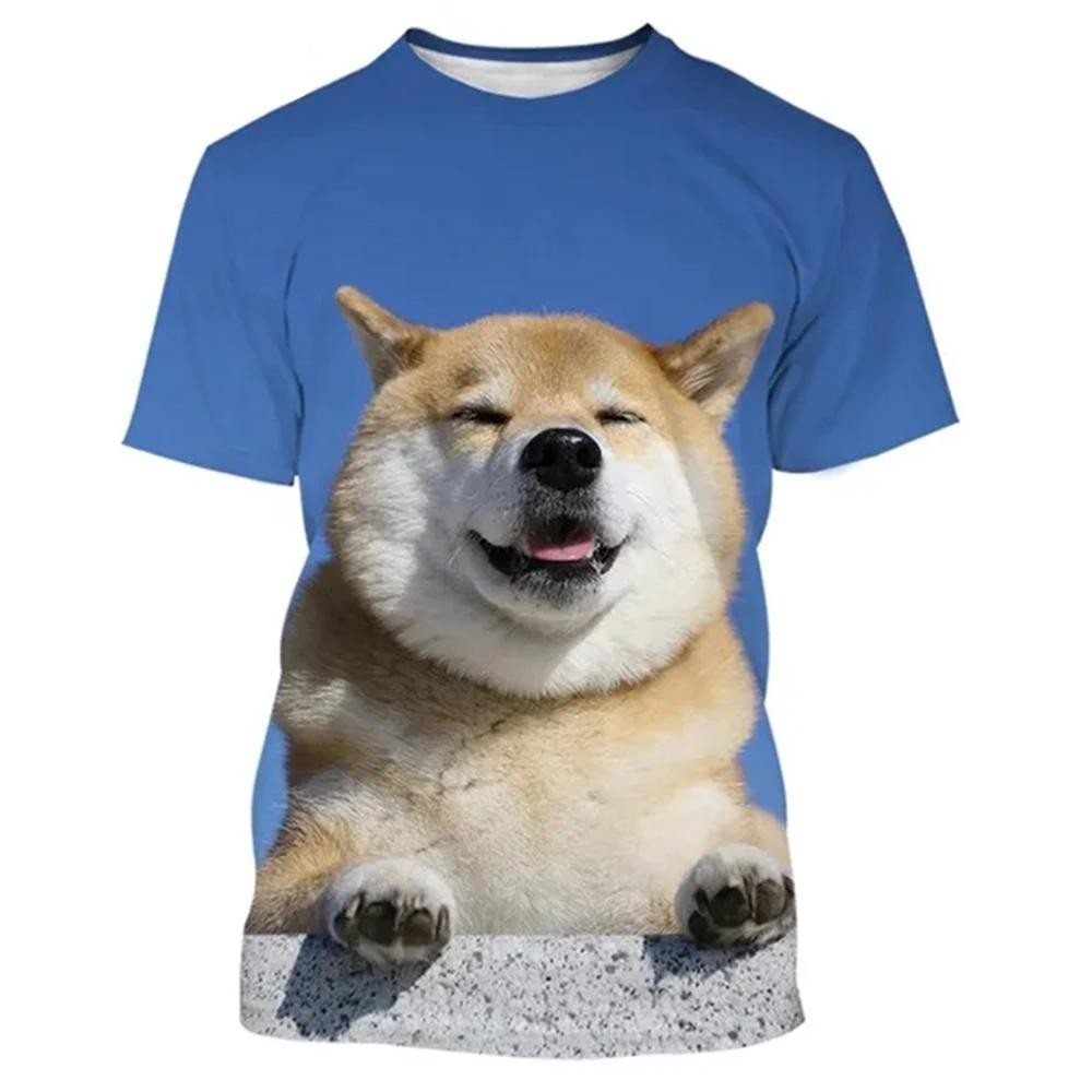 Shiba Inu Doge Graphic T Shirt for Men Clothing Fashion 3D Printed Cute ...