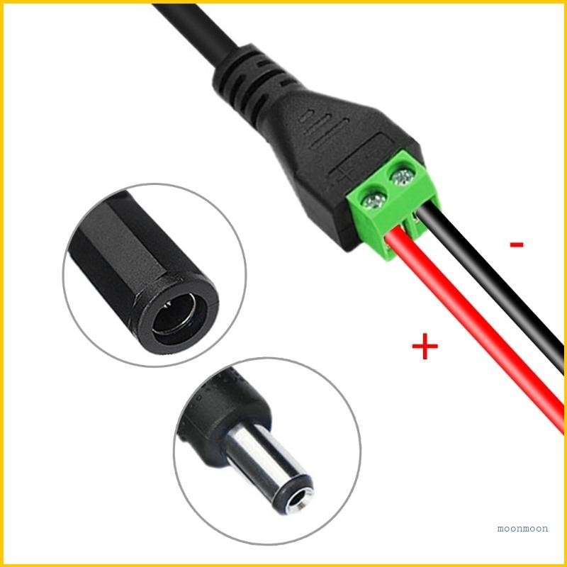 MOOMMY Extension Cable DC5 5mmX2 1mm Plug to Terminal Connectors Socket ...
