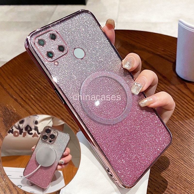 Casing Realme C15 C12 C25 C25 Narzo 30A phone case Softcase Silicone  shockproof Cover new design Wireless magnetic suction