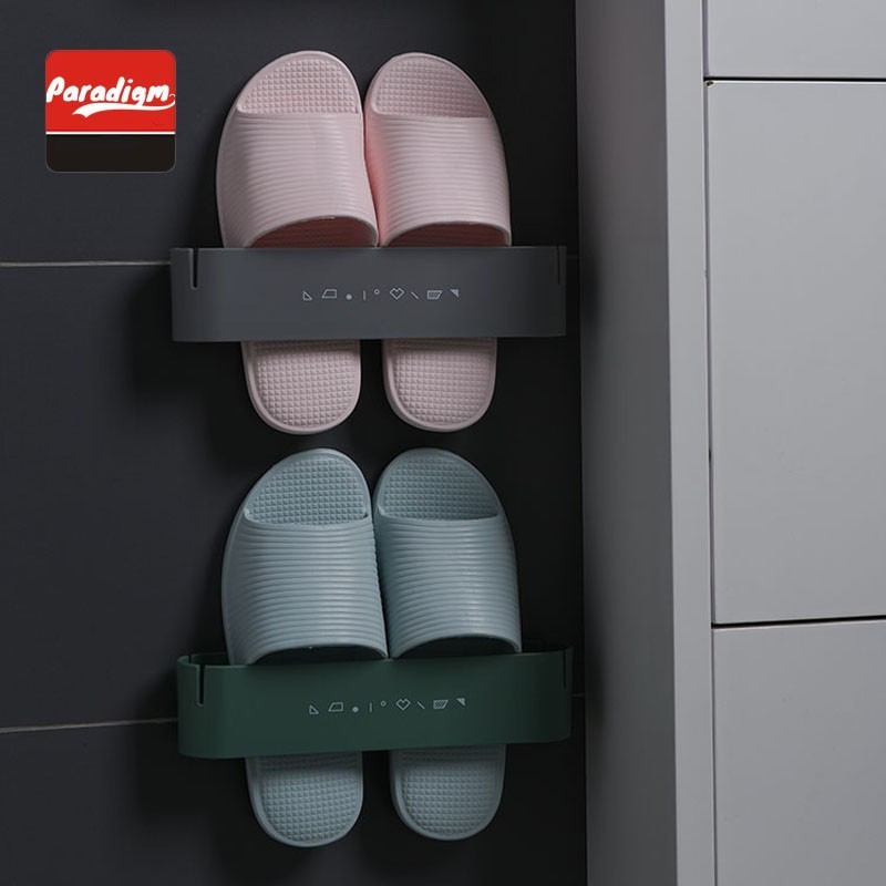 Wall Mounted Hanging Slippers Folding Shoe Organizer Storage Towel Rack ...