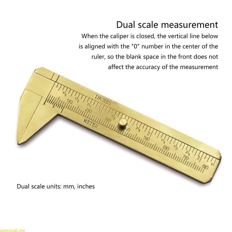 weroyal Vernier Caliper Copper Alloy Mini Brass Sliding Pocket Caliper ...