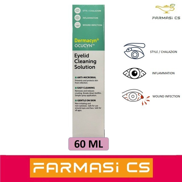 Dermacyn OCUCYN Eyelid Cleaning Solution 60ml EXP01/2026 [ Stye