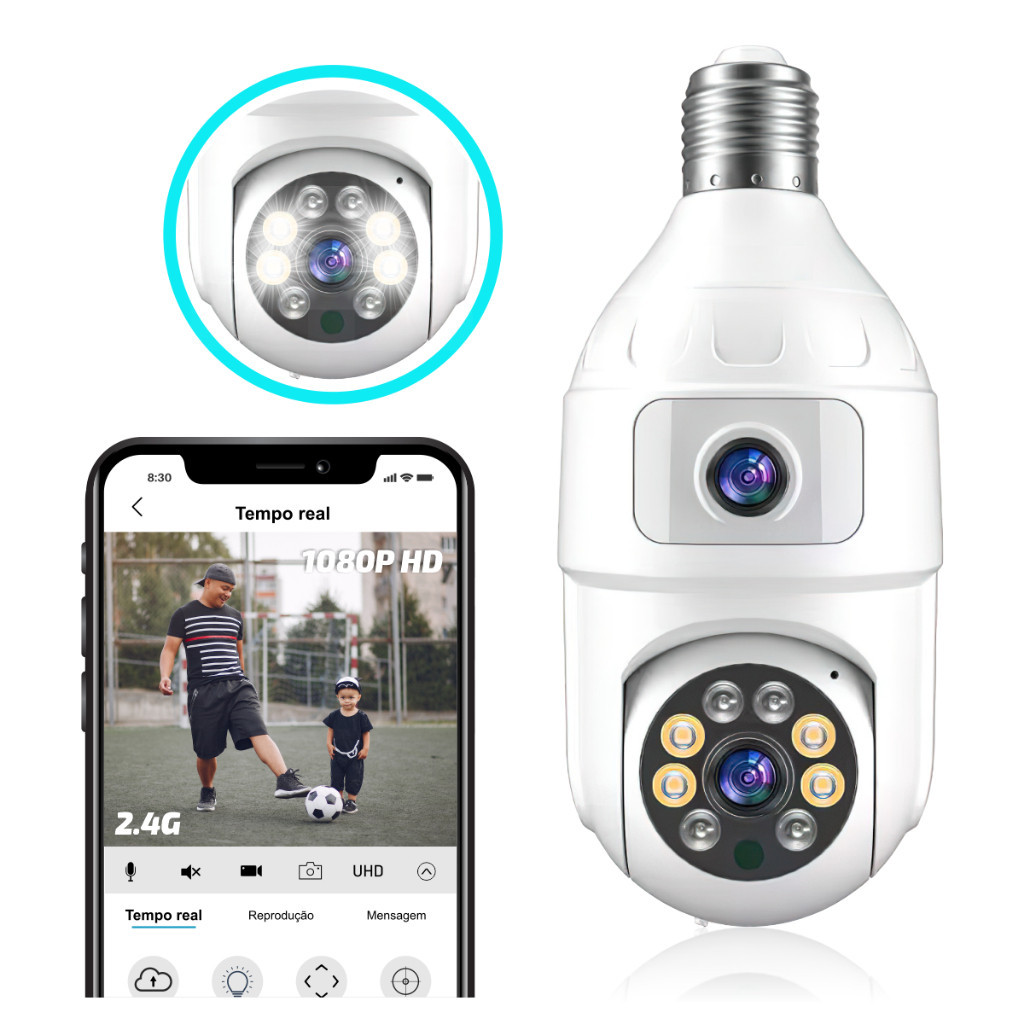 V360 PRO Ip Wifi Security Camera Full HD 2 Lenses Night Vision ...