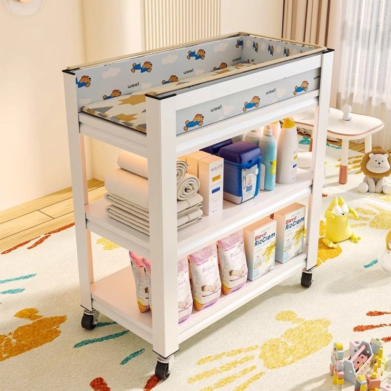 Hot Sale Crib Diaper Table Steel Shelf with Fence Removable Nursing ...
