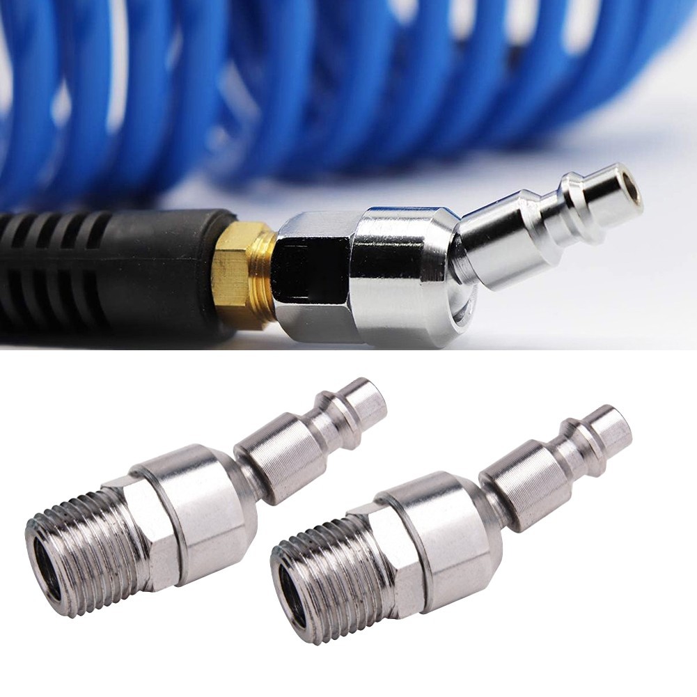 2 Pcs Industrial Air Connector 1/4 NPT Quick Joint with Full Rotation ...