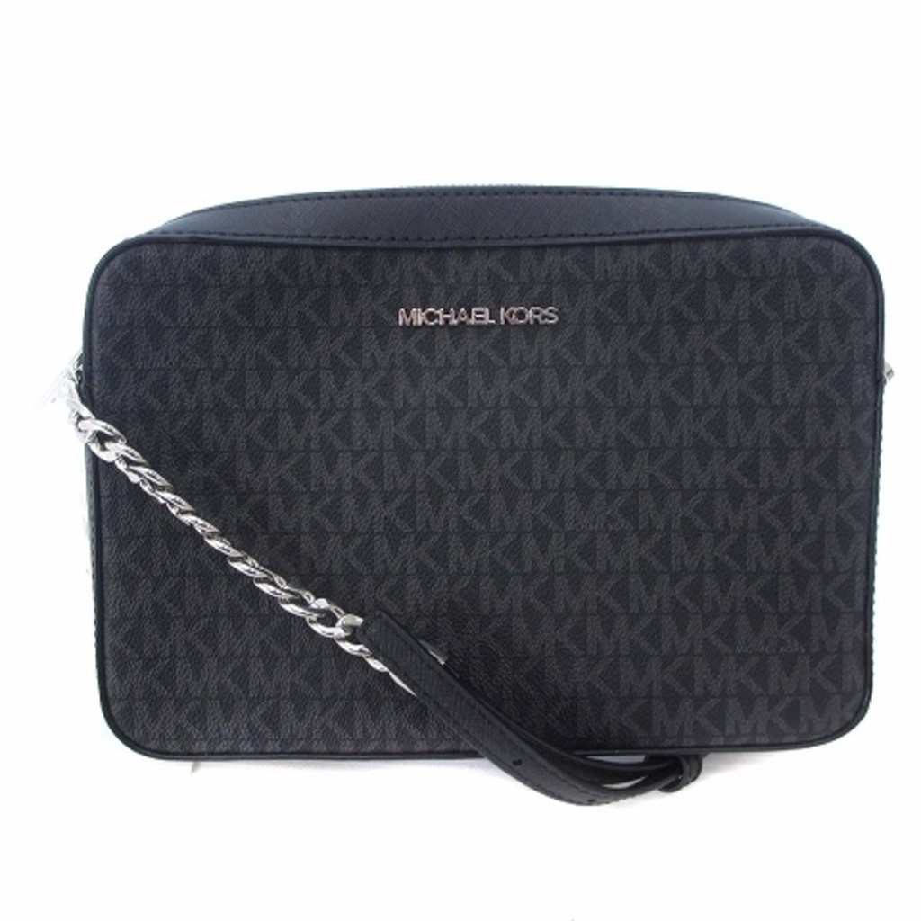 Michael Kors Shoulder Bag Crossbody Chain Logo Total Pattern PVC Black ...
