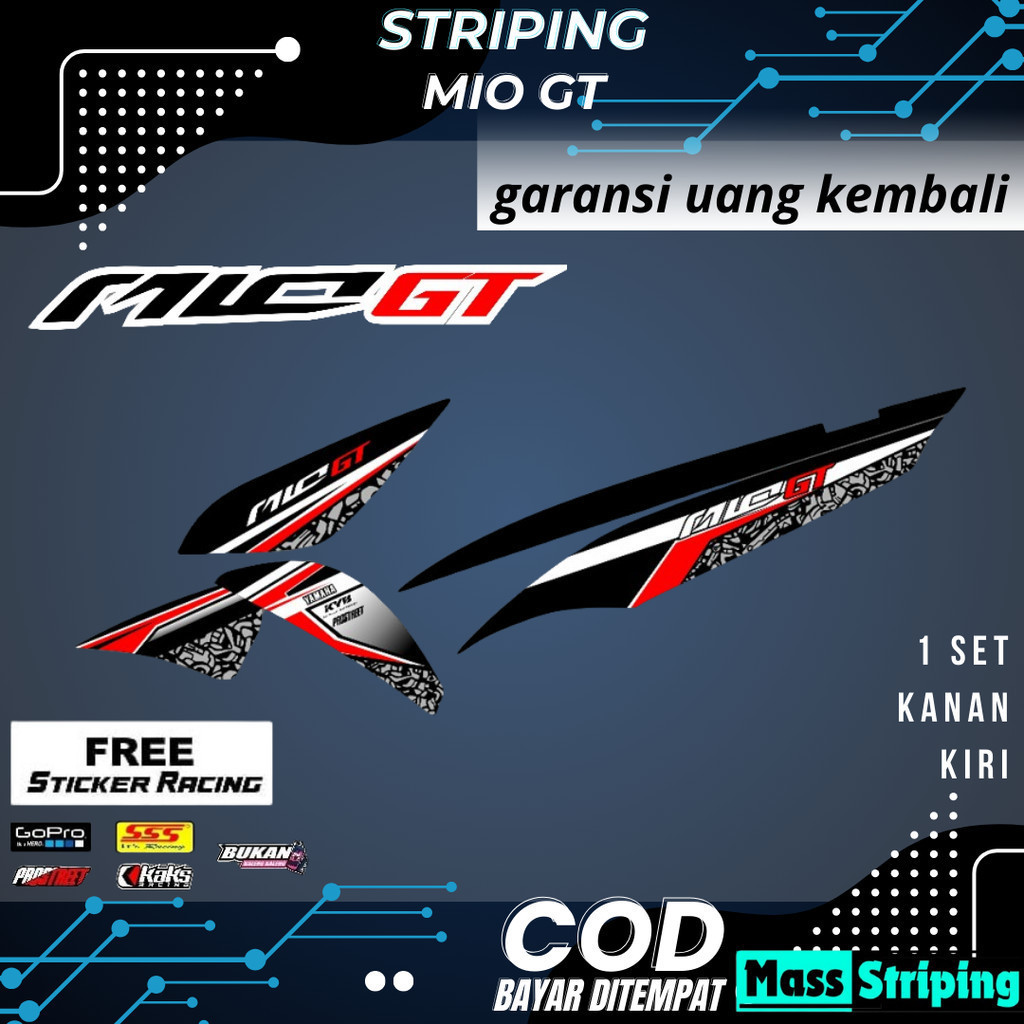 Mass STRIPING STICKER DECAL YAMAHA MIO GT MIO GT SEMI FULLBODY | Shopee ...