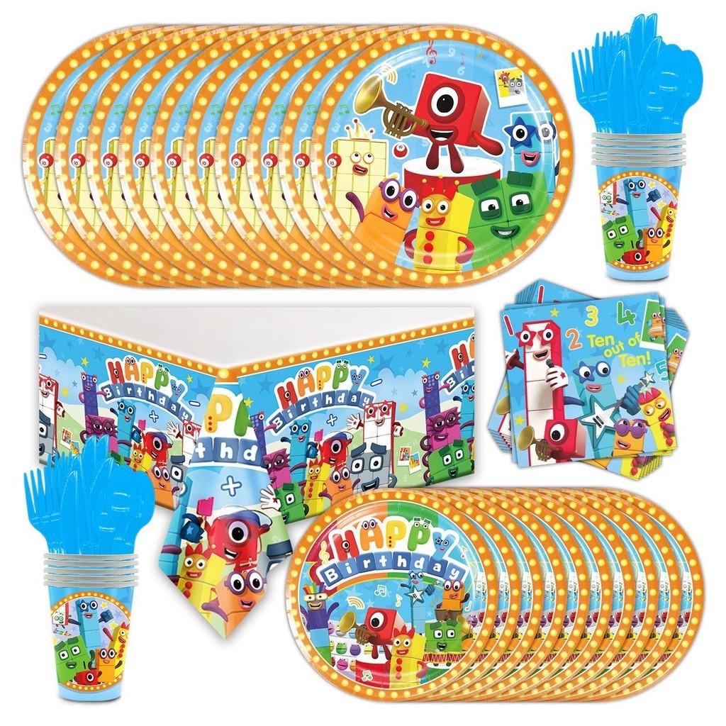 Ready Numberblocks Happy Birthday Party Supplies Paper Plates Cups ...