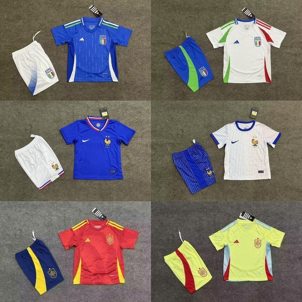 France Italy Kids Soccer National Team Jerseys 202425 Home Away Jersey