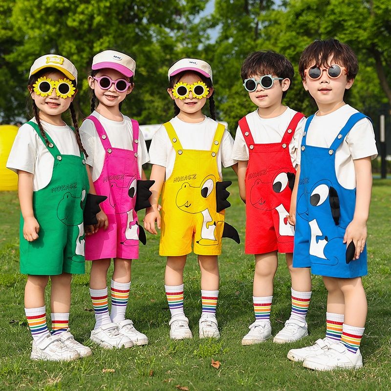 [514 People Collection] Day 1 Kindergarten Children Overalls Shorts Set ...