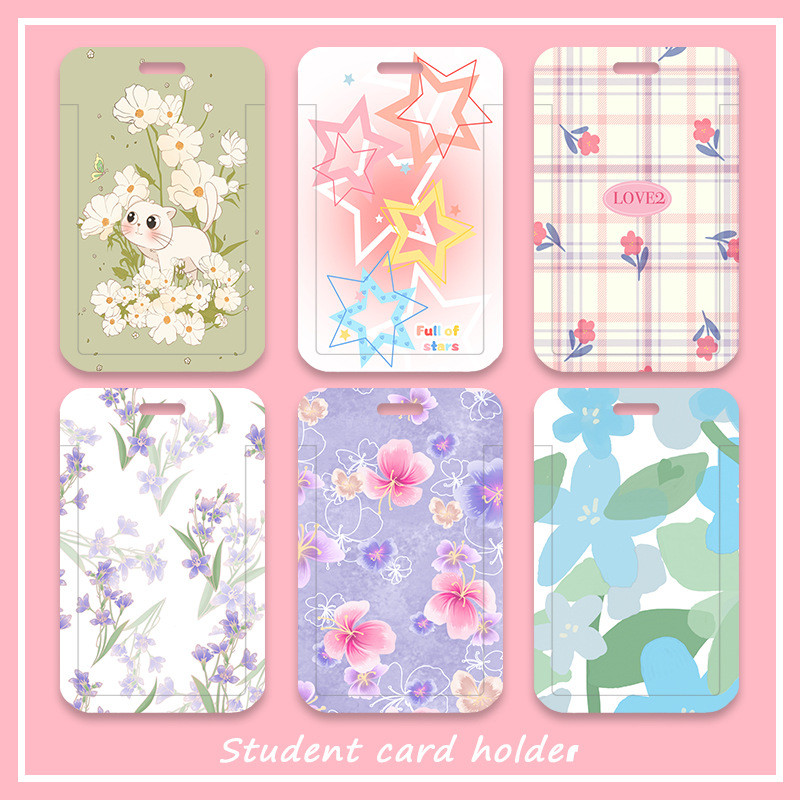 Star Flower Card Holder ID Holder Student Cute Campus Meal Card Subway ...