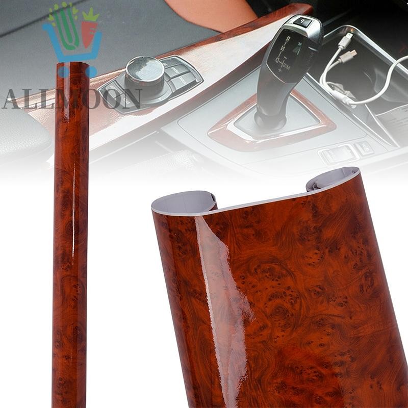 Glossy Simulation Wood Grain Vinyl Sticker Decal Roll Car Interior DIY ...