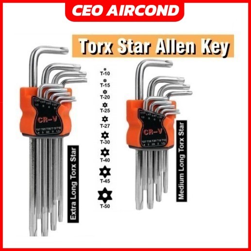 CEOapt 9pcs Torx Star Allen Key Wrench Torx Allen Key Set Bicycle ...