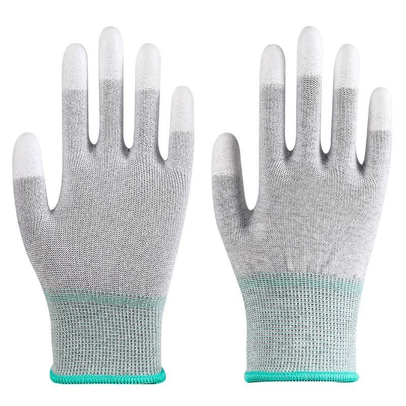 Pu Coated AntiStatic Gloves Carbon Fiber Thickened Nylon Wear