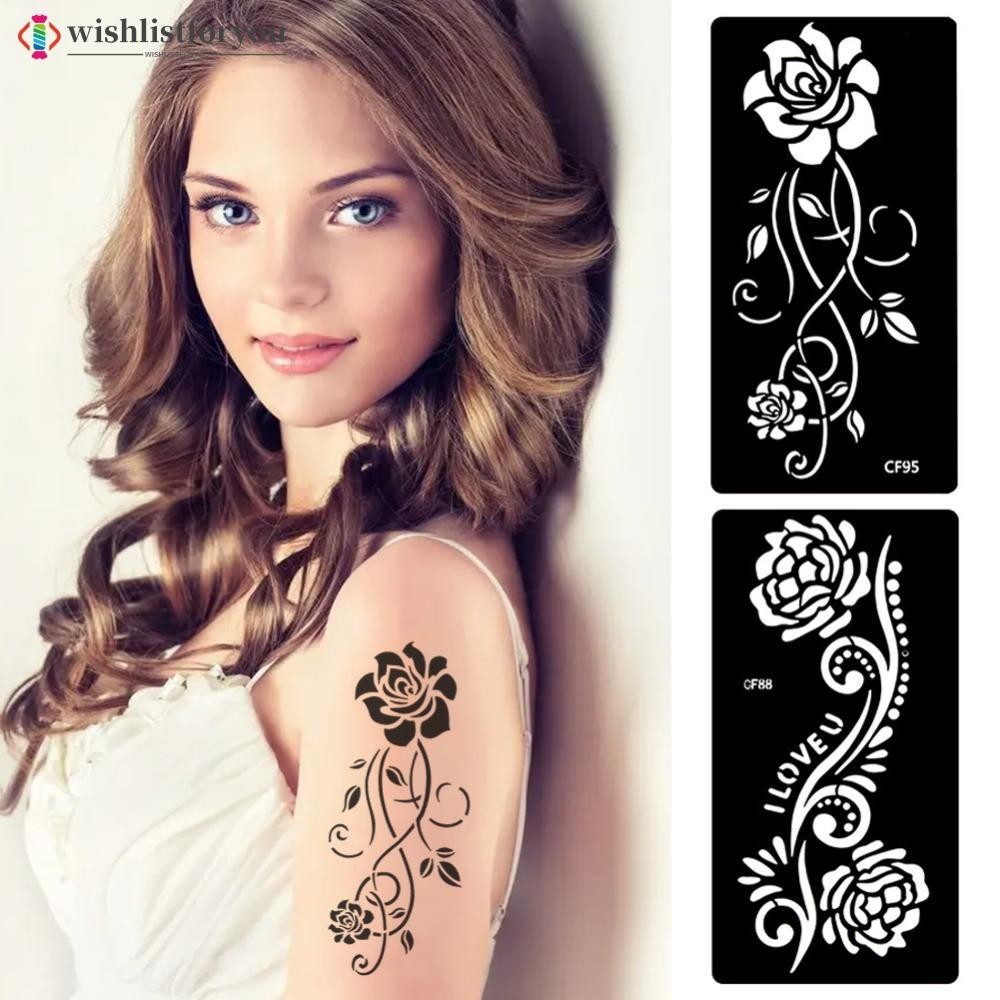 Wishlistforyou Juice Tattoo Template Women Flower Tattoo Stencils Henna